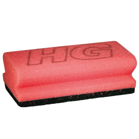 HG Ovenspons rood cleaning sponge showing a red scrubbing sponge for oven cleaning and household maintenance.