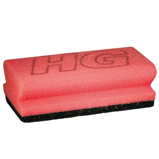 HG Ovenspons rood cleaning sponge showing a red scrubbing sponge for oven cleaning and household maintenance.