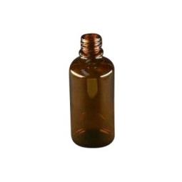 Blockland brown glass dropper bottles with DIN18 closure, 50ml packaging material, shown in a group of 49 pieces.