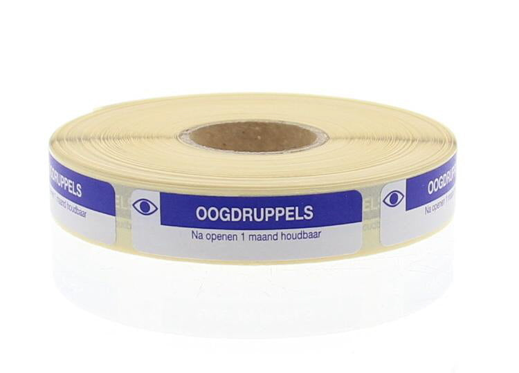 Blockland Strooketiket oogdruppel na openen, 70x1mm, 750 etiketten, adhesive labels for eye drop bottles, medical packaging