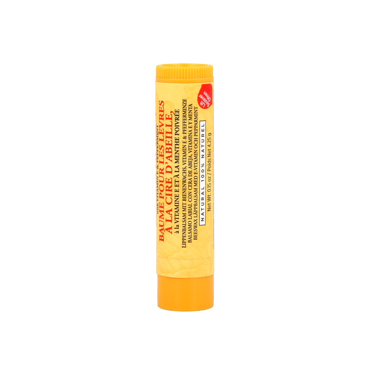 Burt's Bees Beeswax lip balm in a 4.25g tube, natural lip care with beeswax for moisturized lips