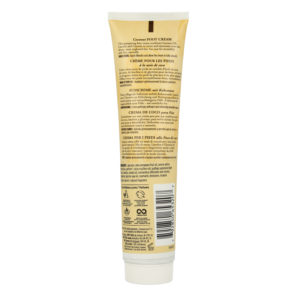 Burt's Bees Foot creme coconut 121.00 Gram