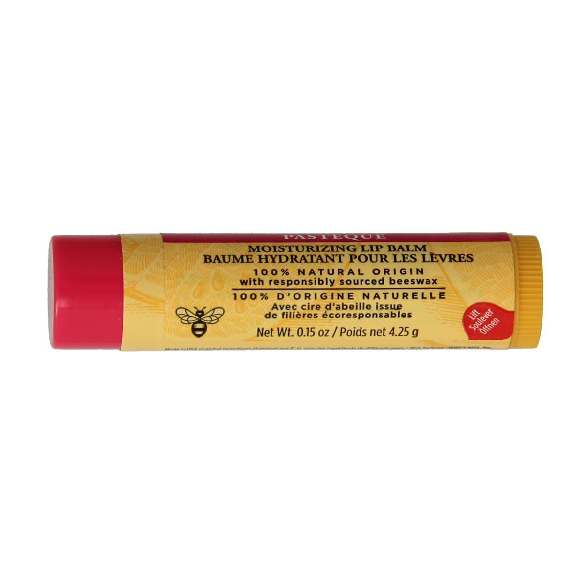 Burt's Bees Watermelon Lip Balm in a 4g tube, moisturizing lip care product with watermelon flavor and natural ingredients.