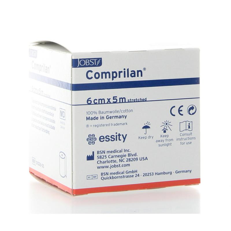 Comprilan brand short compression bandage, 5m x 6cm, wound dressing wrap, lightweight and adjustable medical windsels.