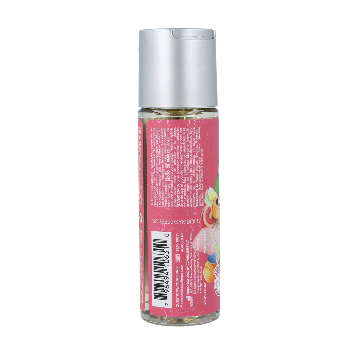 System Jo H2O Candy Shop Suikerspin lubricant bottle, 60ml, with pink and white packaging and product label visible.