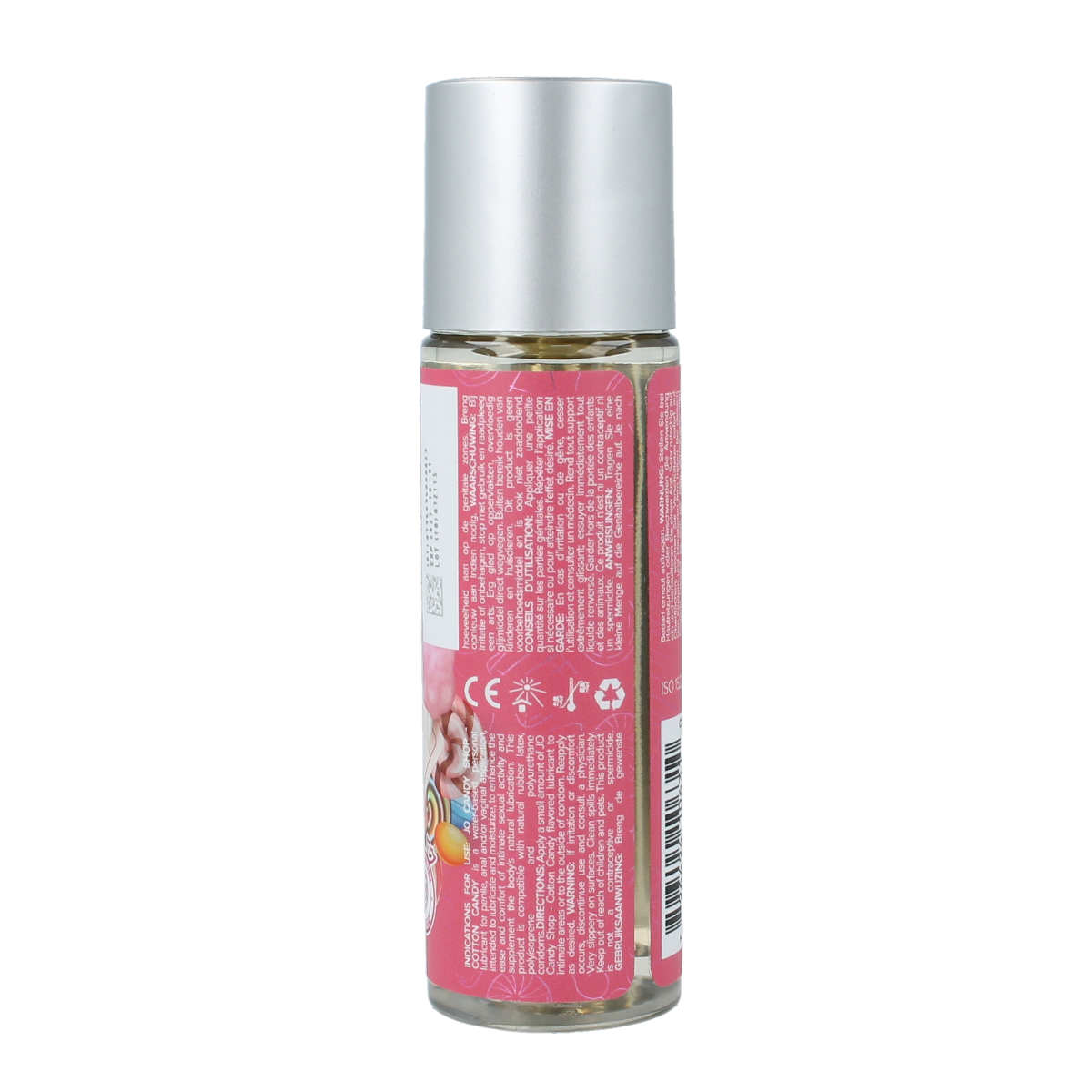 System Jo H2O Candy Shop Sweets Pink Sugar Spin water-based lubricant bottle, 60ml, with colorful packaging and branding.