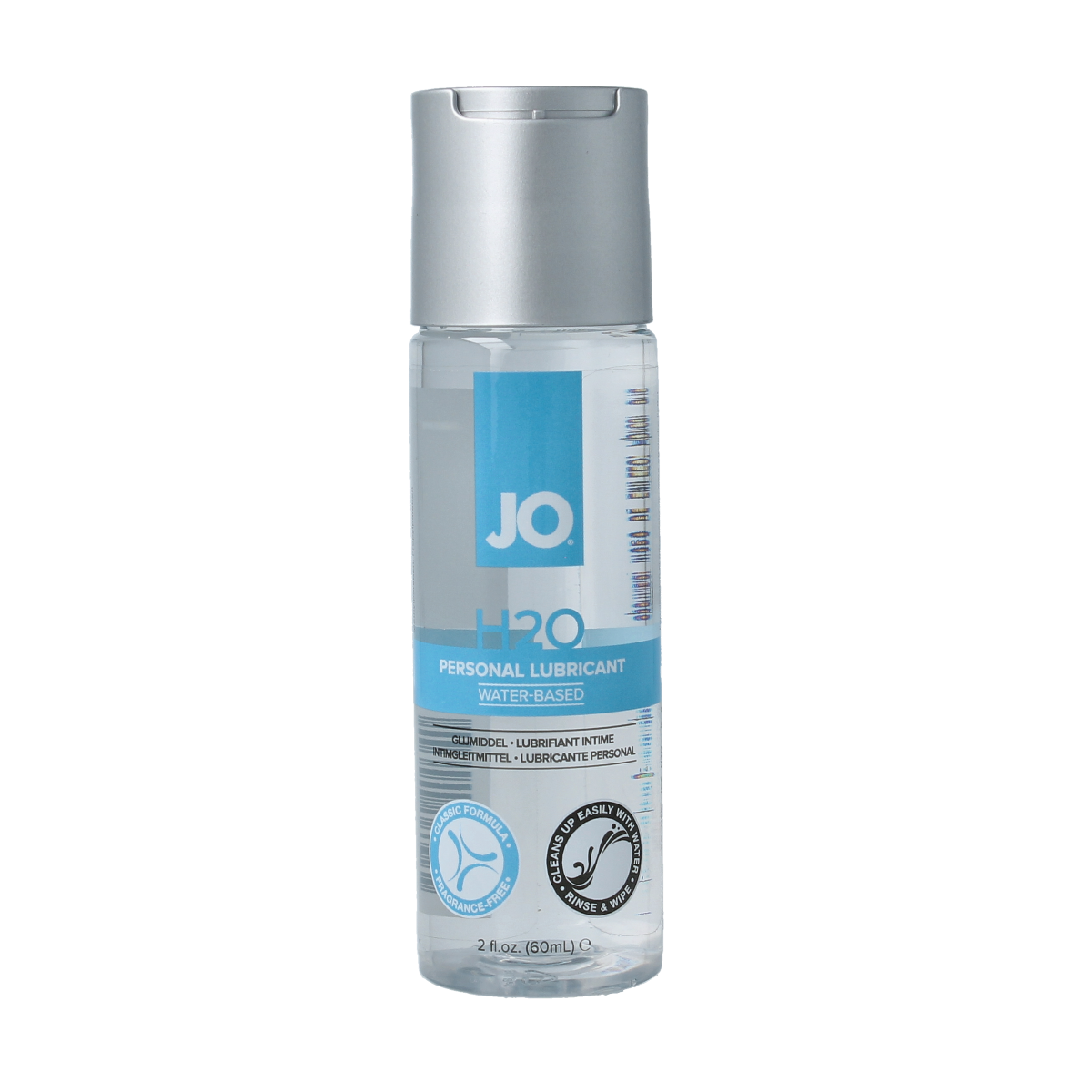 System Jo H2O lubricant in 60ml bottle, water-based personal lubricant, clear and smooth for intimate use.