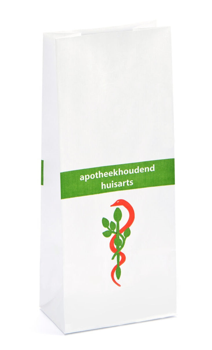 Blockland Zak papier apotheekhoudend huisarts packaging, showing 10 x 6 x 24 cm sterile paper bags for medical use