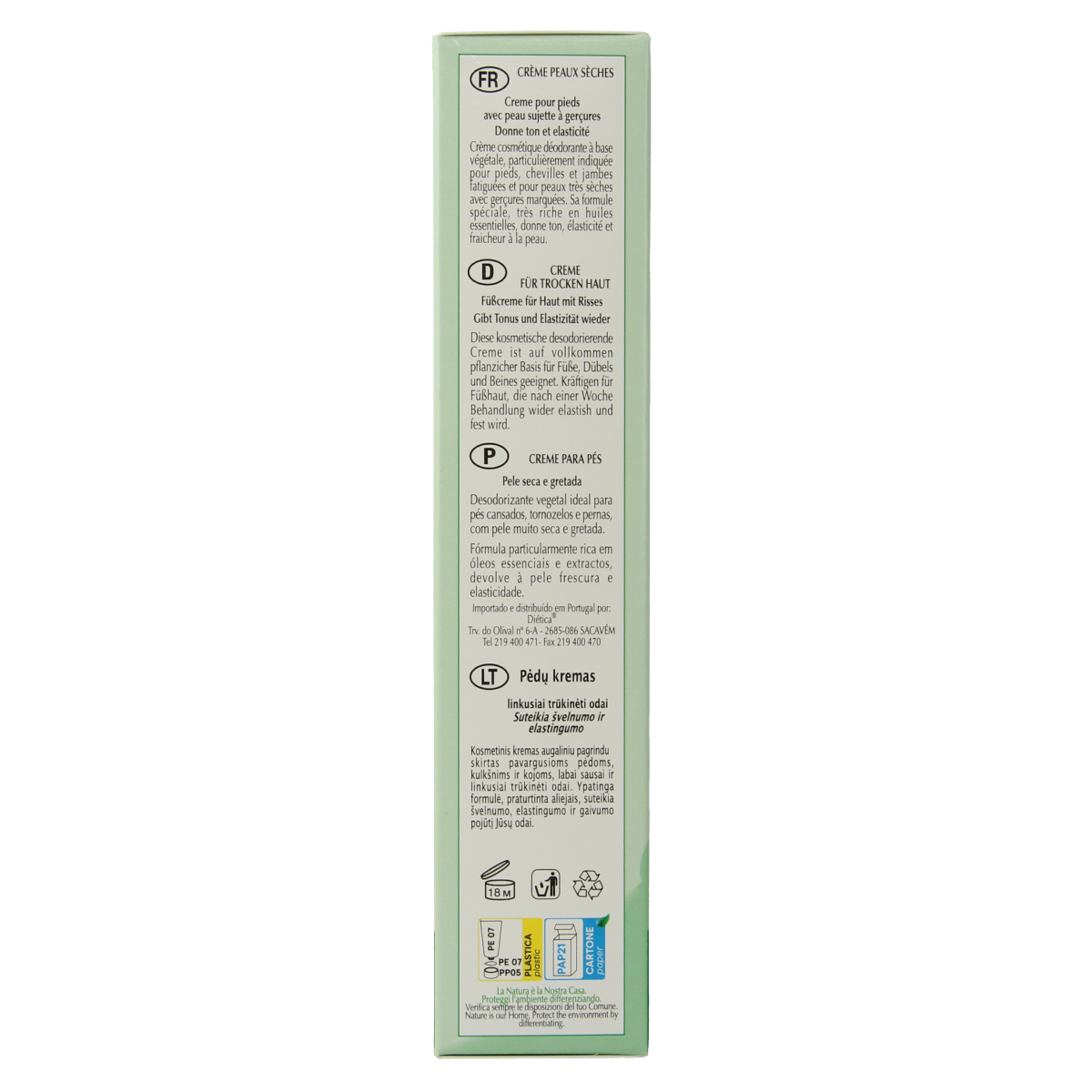 Pedyx Voetcreme droge huid 100ml, nourishing foot cream for dry skin, shown in a tube with a flip cap.