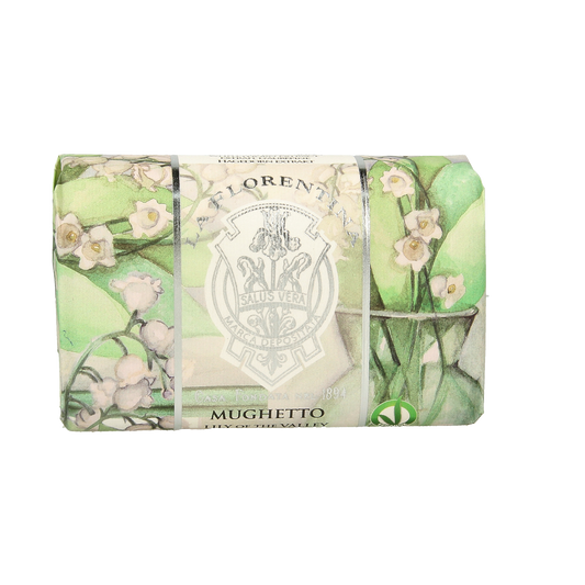 La Florentina Zeep Lelietje van Dalen, 200g, natural soap with floral scent, wrapped in elegant packaging.