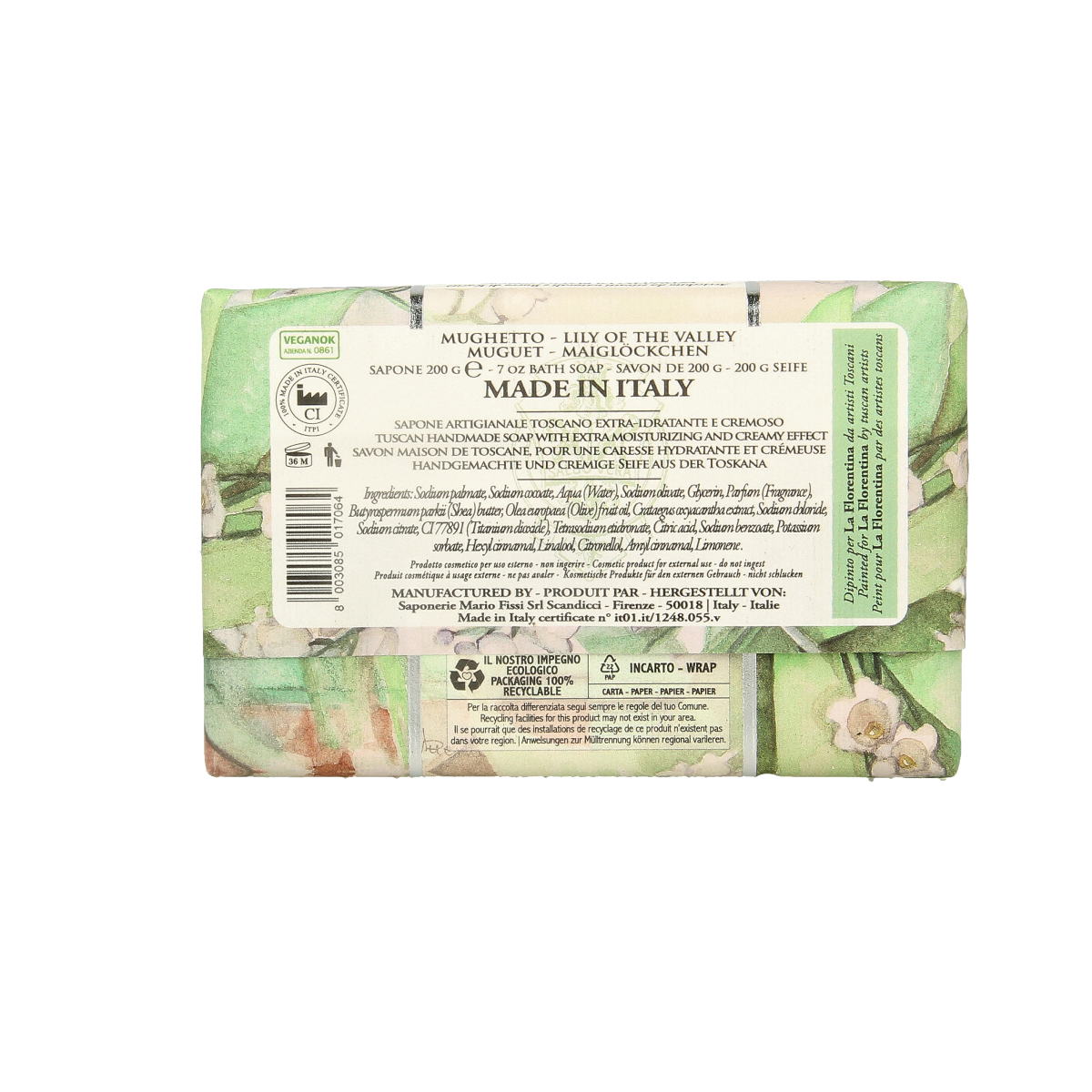 La Florentina Zeep Lelietje van Dalen soap bar, 200g, showing the elegant packaging and floral design.