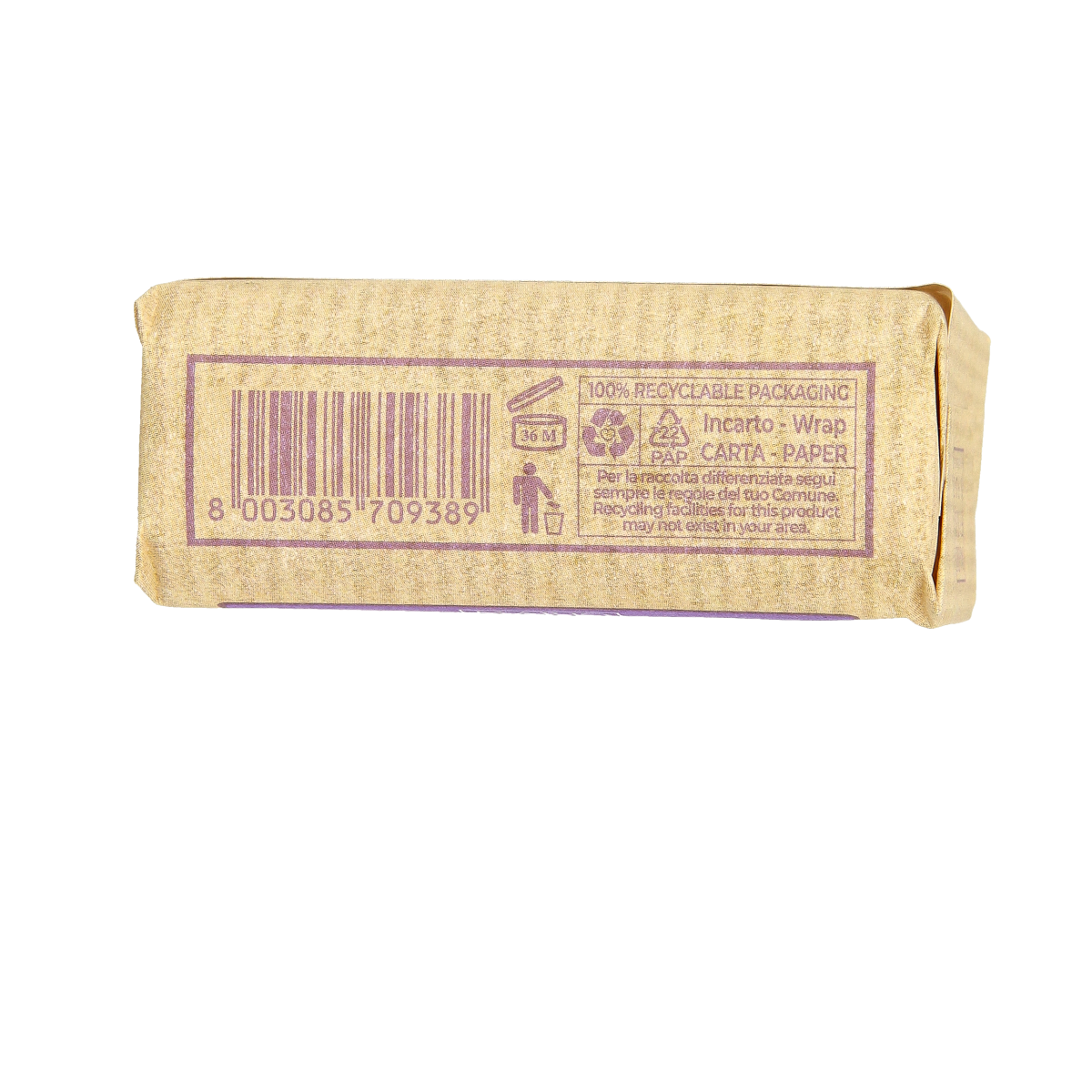 Marseille Zeep lavendel soap bar, natural lavender scent, 106 grams, soft purple color with textured surface.