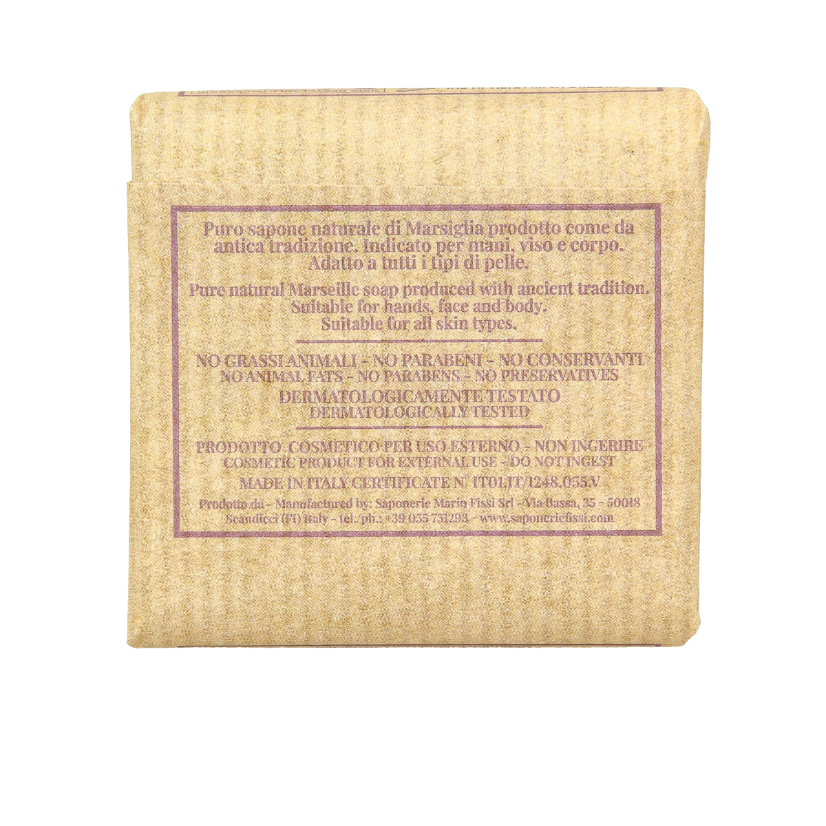 Marseille Zeep natuurlijk lavendel soap bar, 106g, with lavender flowers and traditional Marseille branding on the packaging