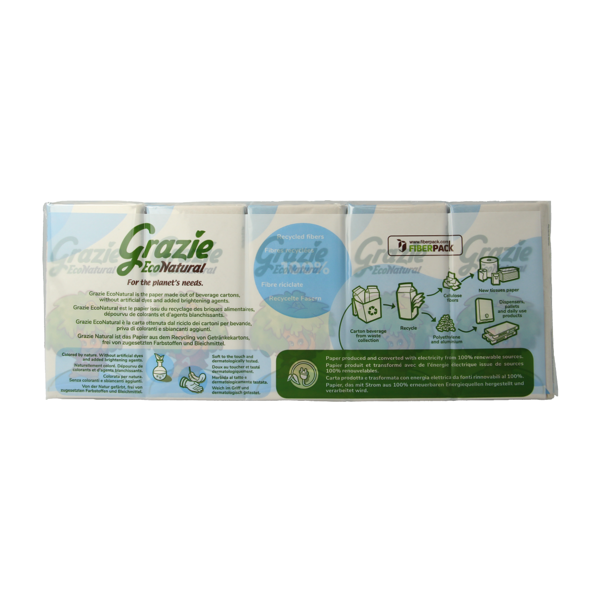 Pack of 90 Grazie Natural zakdoekjes, soft tissues in a box, perfect for gentle nasal and face care.