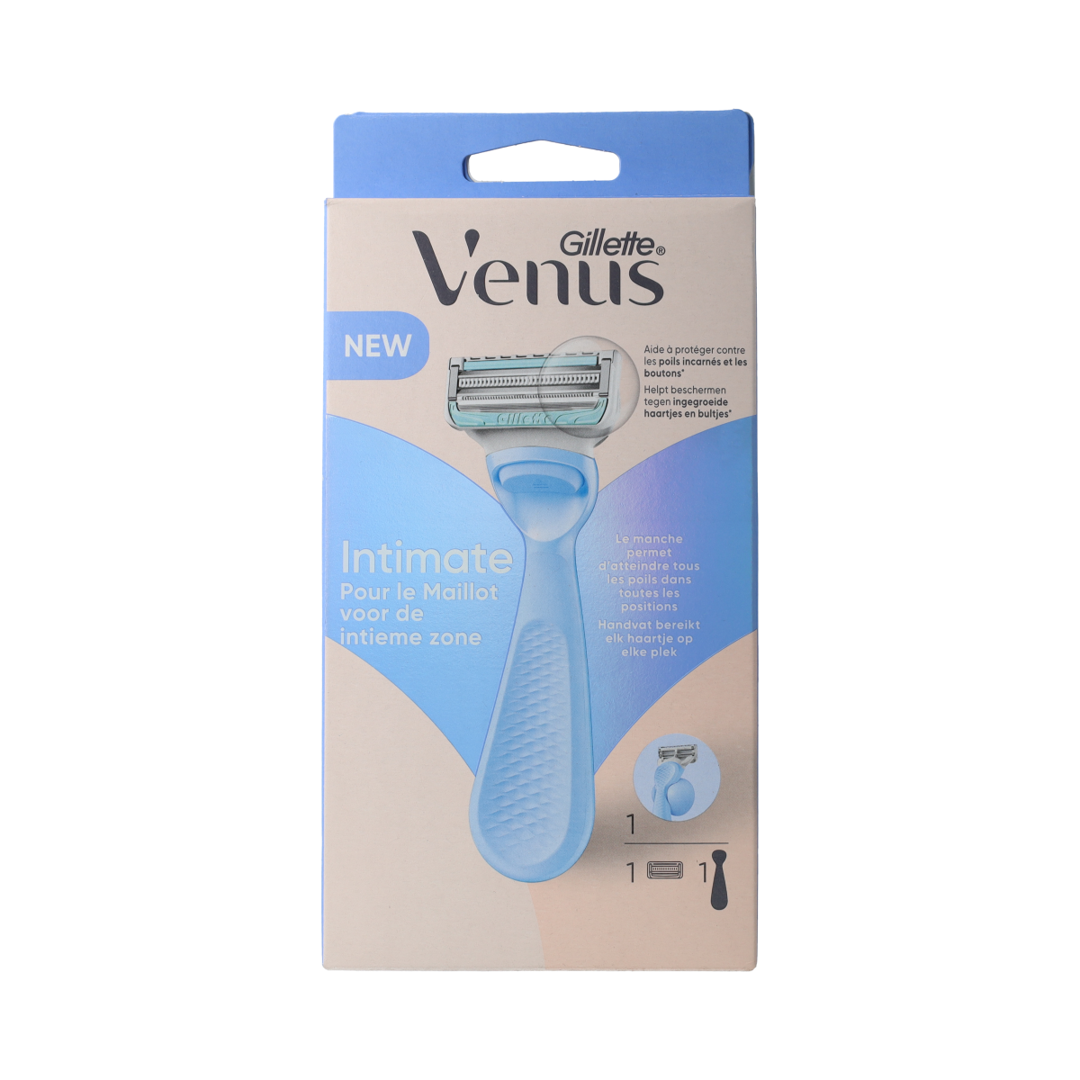 Gillette Venus body shaver system with one refill blade, designed for smooth skin and easy grooming.