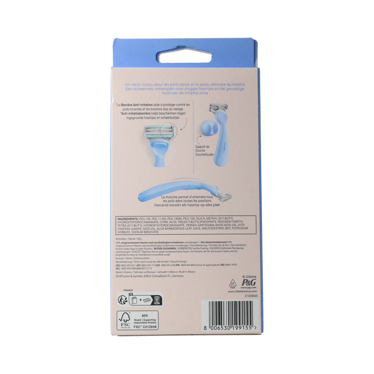 Gillette Venus Body Scheersysteem H+1 with one shaving instrument, designed for smooth skin and precise body shaving.