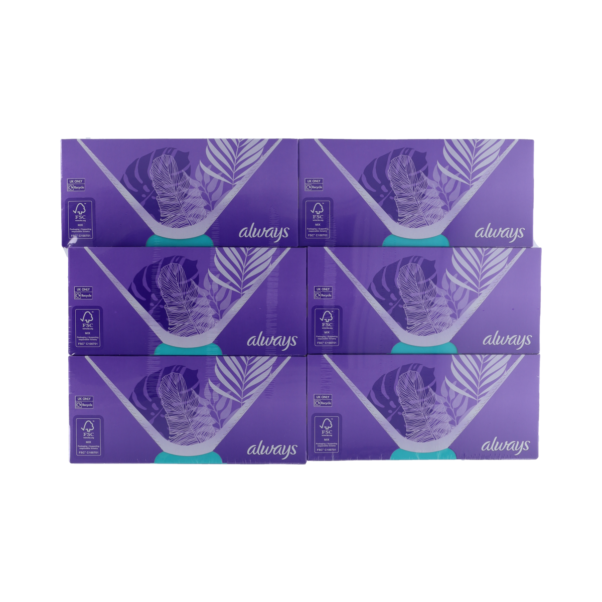 Always Inlegkruisjes daily fresh sanitary pads for women, displayed in a pack of 180, with packaging visible.