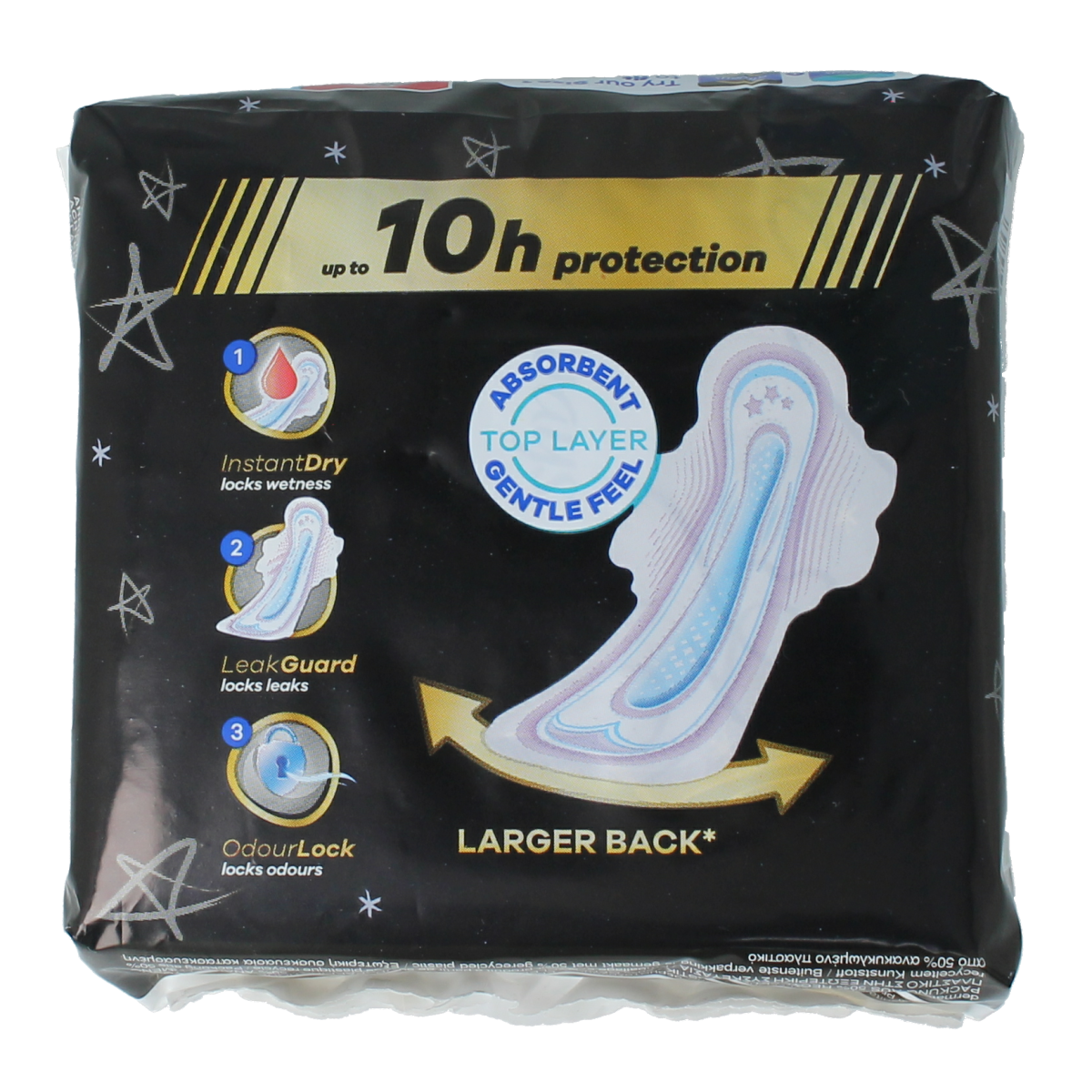 Always Maandverband Ultra Secure Night feminine hygiene pads, 8 pack, with secure night protection for women, externally visible pads.