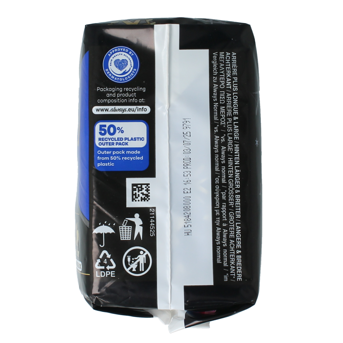Always Ultra Secure Night sanitary pads for women, pack of 8, with secure protection and comfortable fit for overnight use.