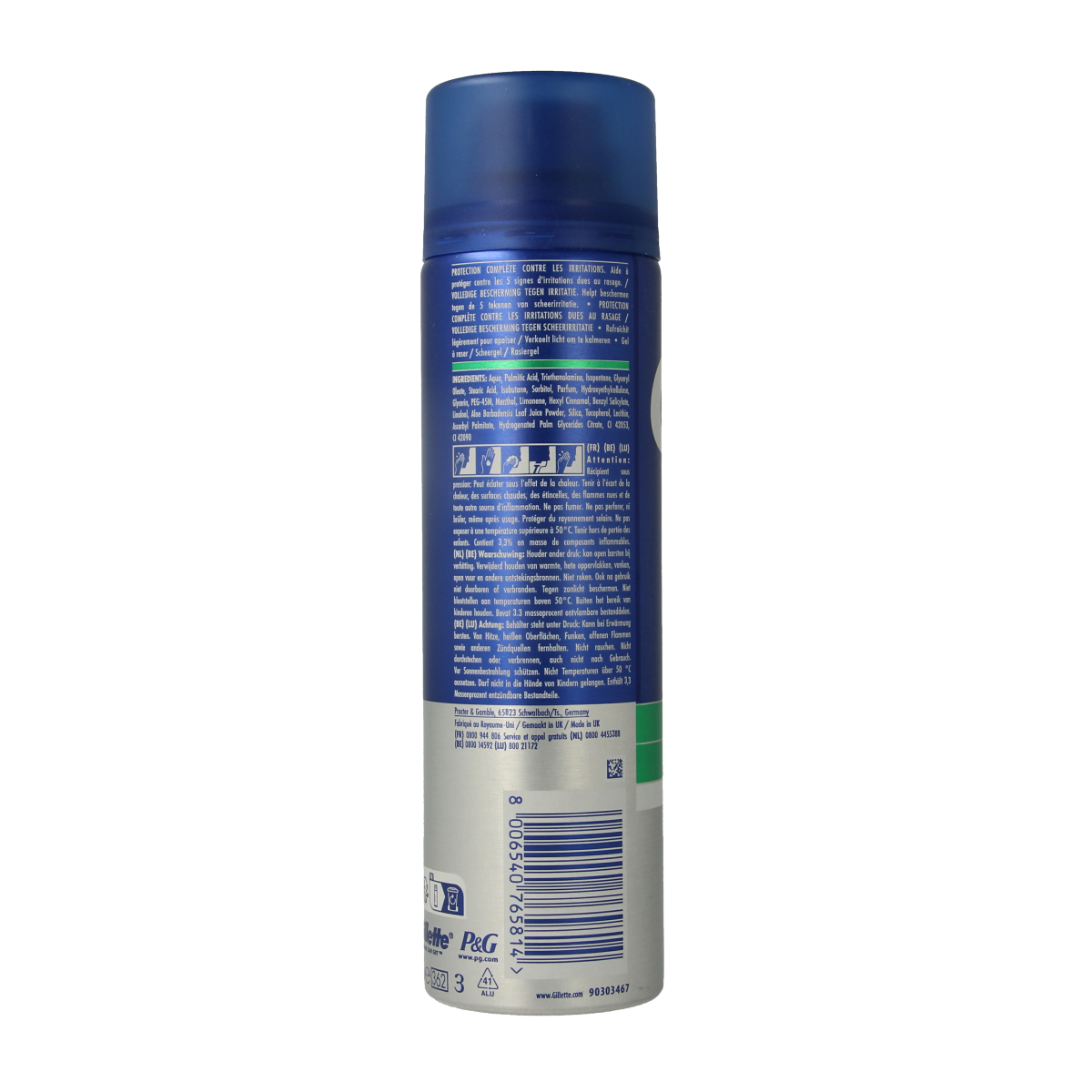 Gillette Series sensitive shaving gel 200ml tube, suitable for sensitive skin, with a sleek design and easy-to-use packaging.