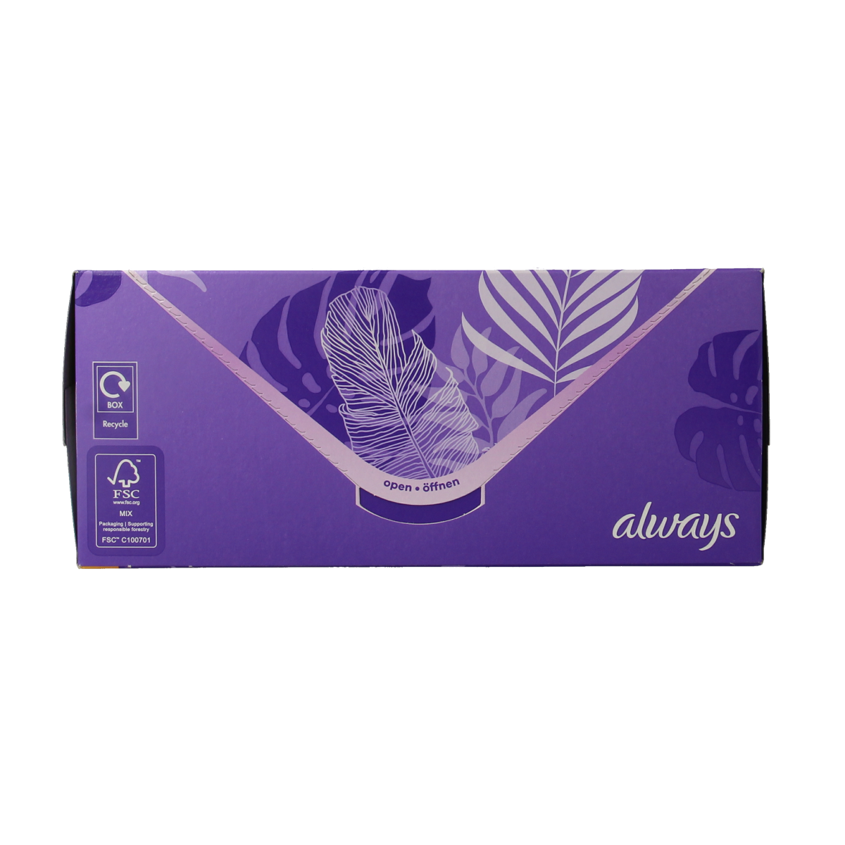Pack of 50 Always Inlegkruisjes daily protect long panty liners for women, displayed in a sealed package with branding.