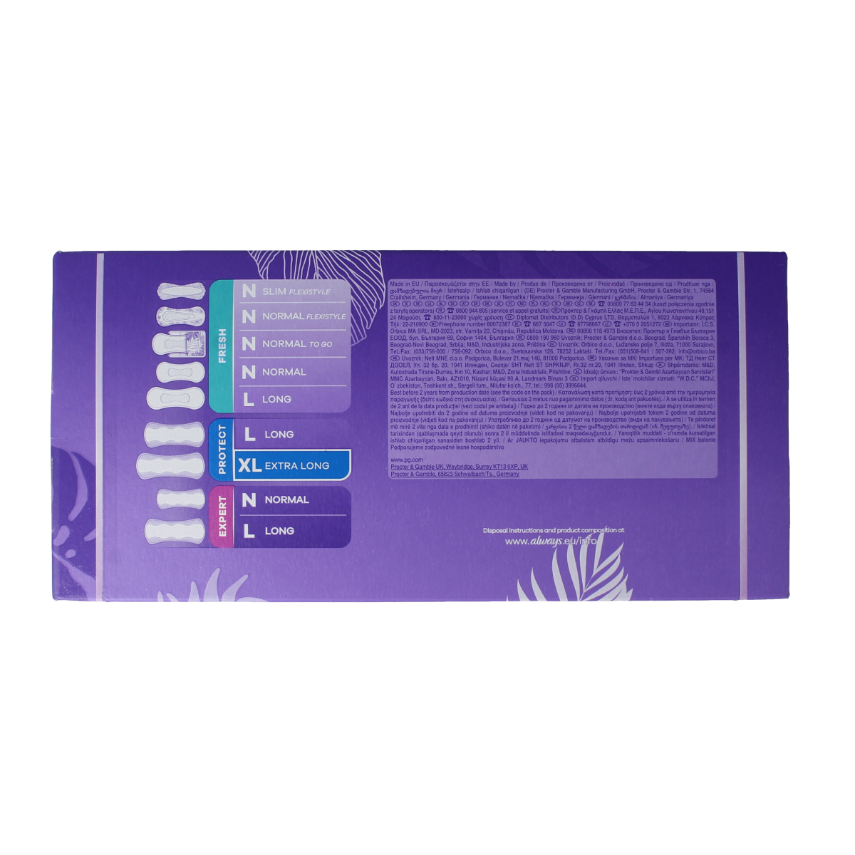 Always Inlegkruisjes daily protect extra long feminine panty liners, 42-pack, soft and absorbent for daily comfort.
