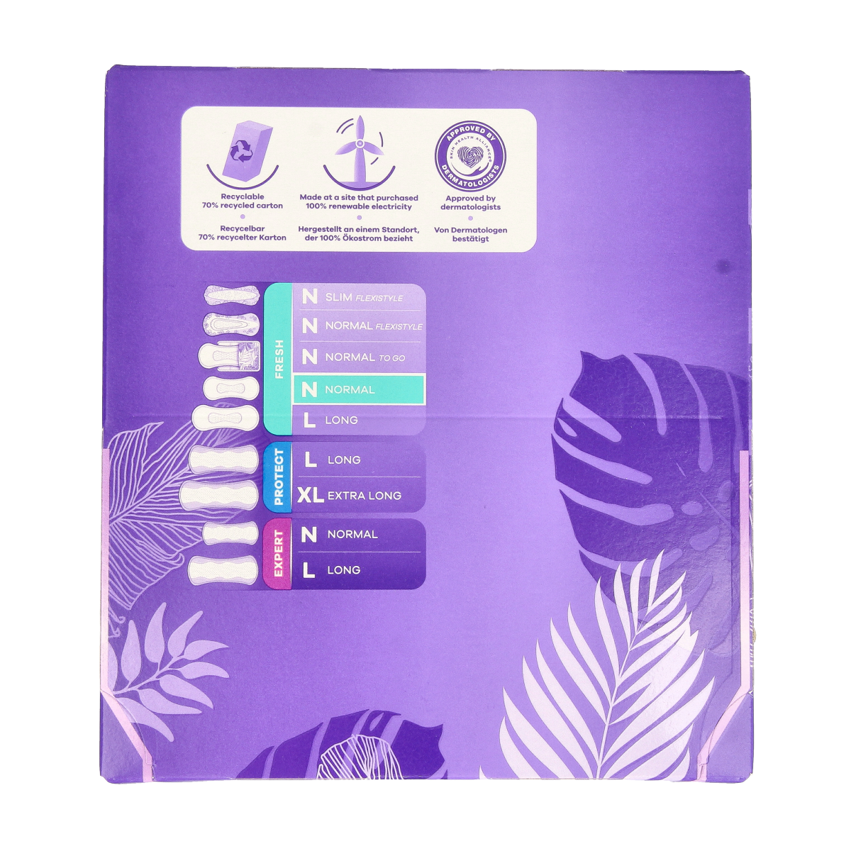 Pack of 58 Always Inlegkruisjes daily fresh normal panty liners for women, displayed in a white box with blue accents.