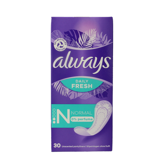 Always Inlegkruisjes daily fresh normaal in verpakking, feminine hygiene product for women, 30 pieces.