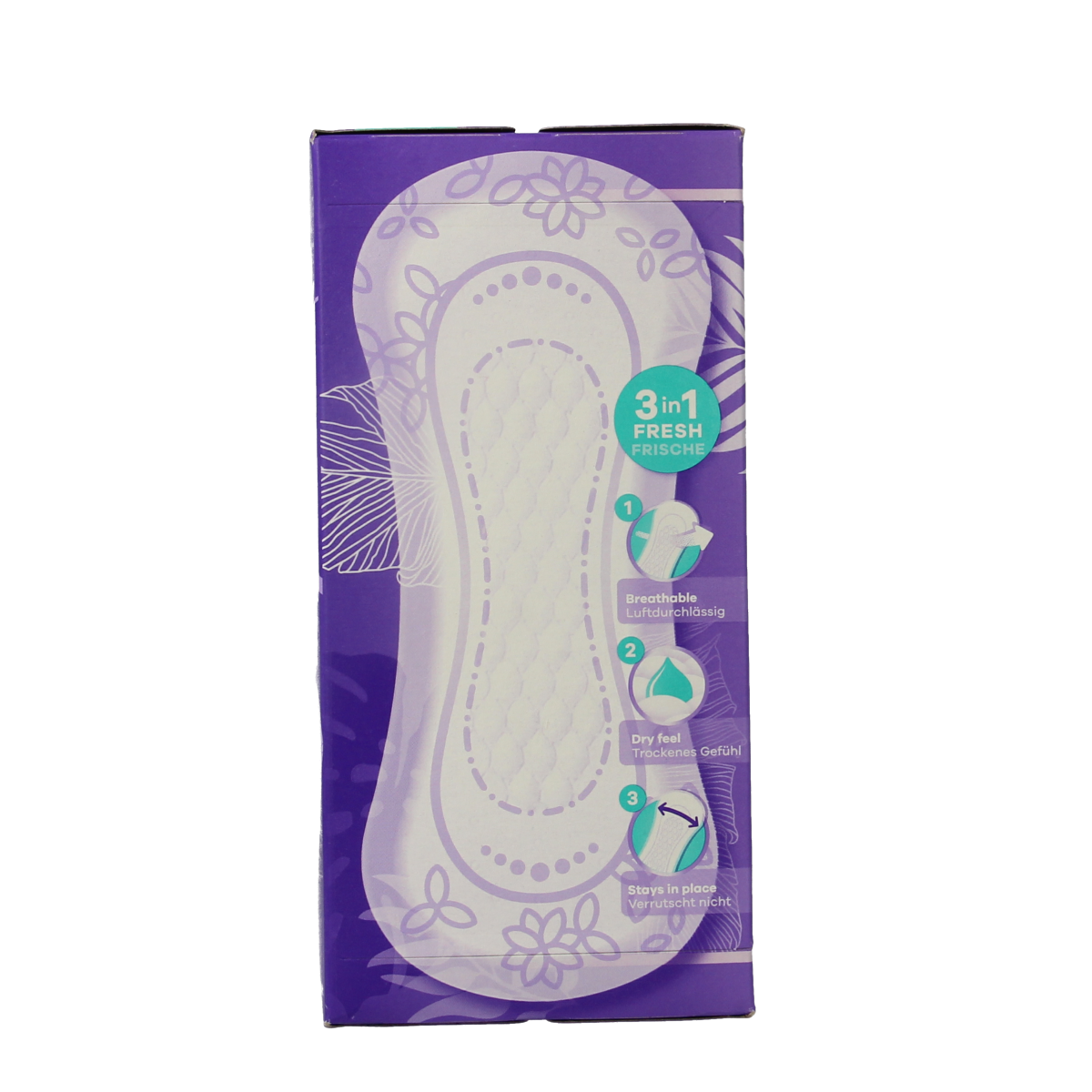 Box of 30 Always Inlegkruisjes daily fresh normal feminine panty liners laid out on a white surface.