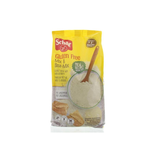 Gluten-free Schar Mix B bread mix in a 1kg package, ideal for baking gluten-free bread and baked goods.
