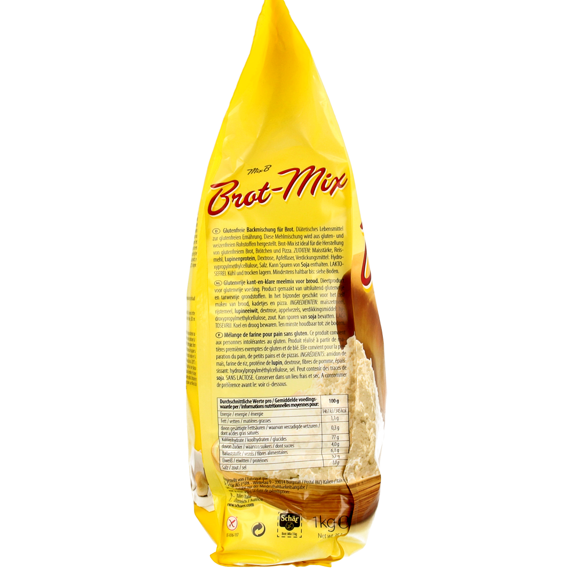 Schar Mix B gluten-free bread mix in a 1kg bag, ideal for baking gluten-free bread and baked goods.