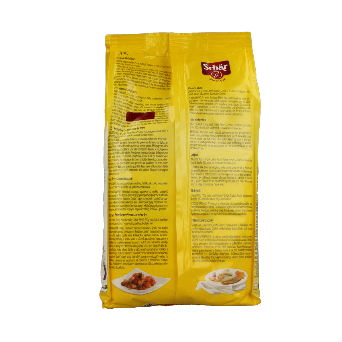 Schar gluten-free flour mix in 1kg bag, ideal for baking, shown in a close-up image of the packaging.