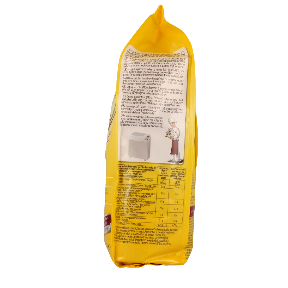 Schar Broodmix bruin glutenvrij baking mix in 1kg bag, ideal for gluten-free bread baking
