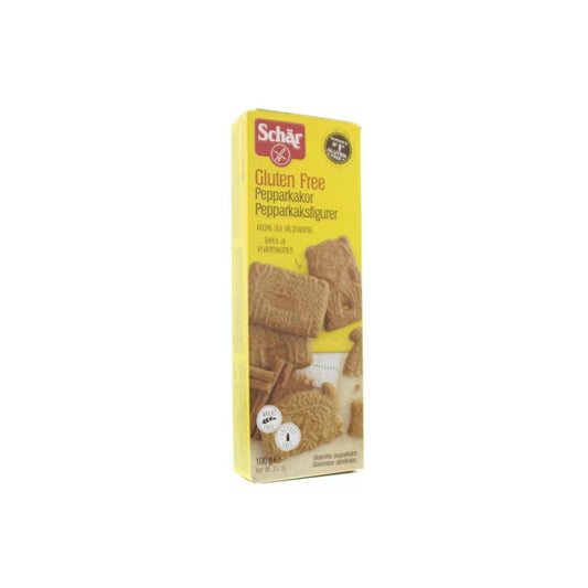 Gluten-free Schar Speculoos cookies in a 100g package, featuring crispy, spiced Dutch-style koeken with cinnamon and sugar.