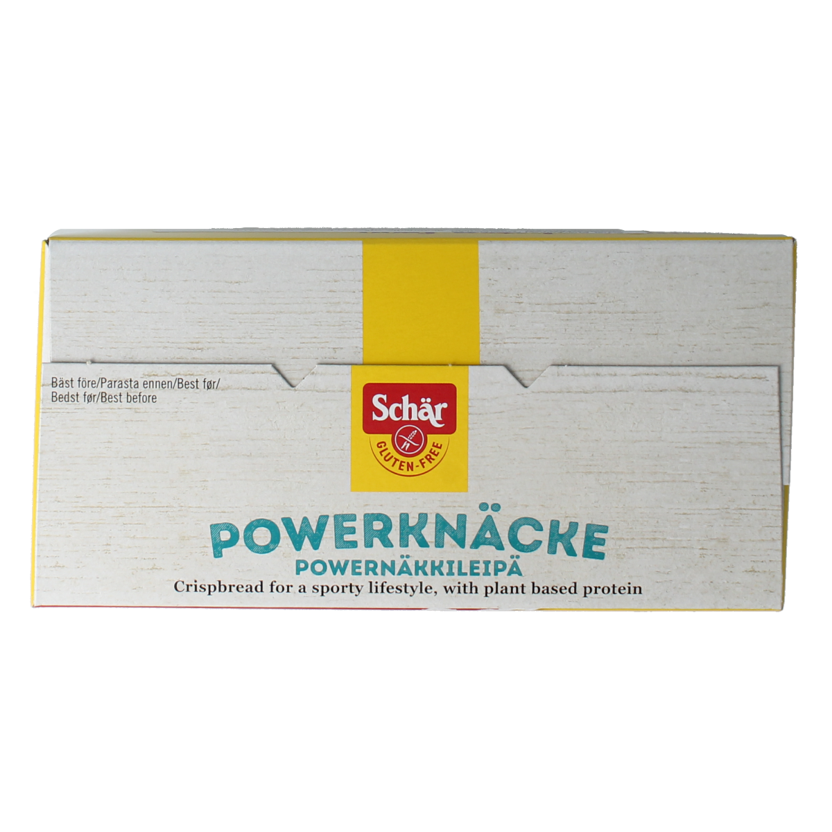 Schar Powerknacke gluten-free bread crackers in 225 grams, crispy and golden, perfect for snacks or toppings.