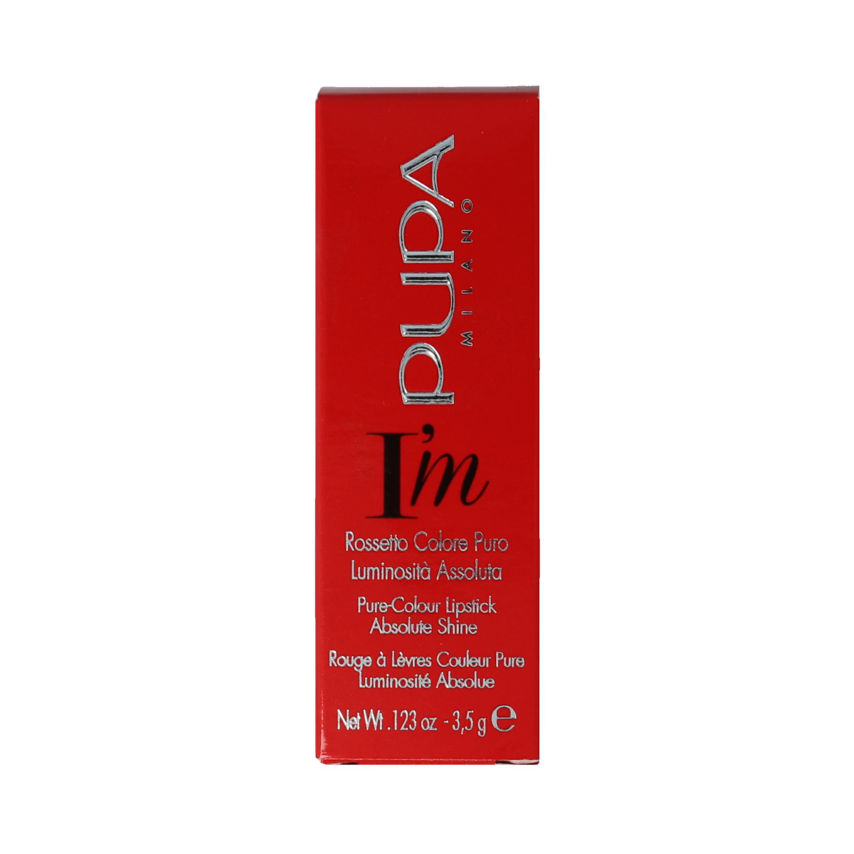 Pupa I'm Pupa lipstick in shade 112, featuring a sleek bullet design and vibrant color for make-up and beauty.