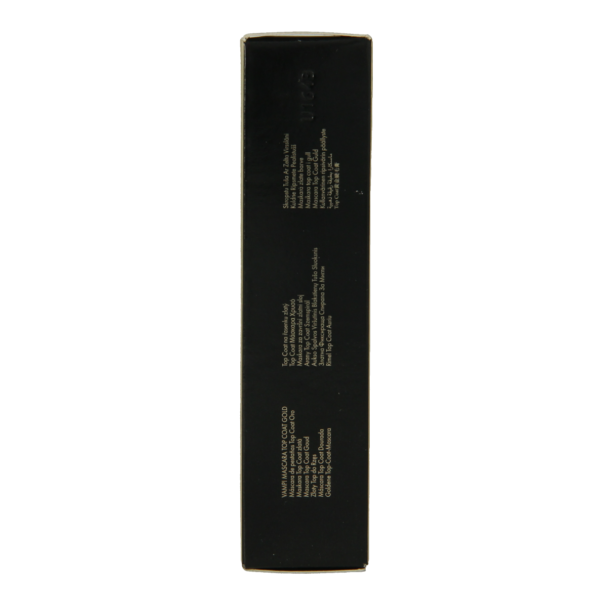 Pupa Vamp! Mascara Top Coat in gold, 5ml, makeup product with gold-colored applicator brush and sleek packaging.