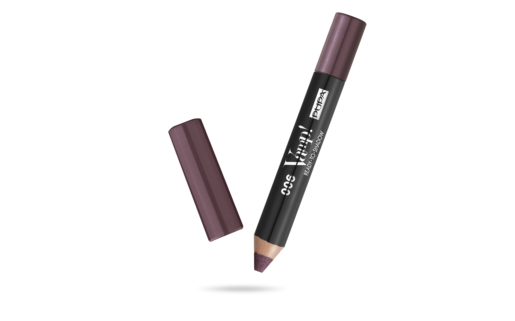 Pupa Vamp! Ready to Shadow Pencil 006 in a sleek black and silver packaging, showing the dark gray pencil for eye makeup.