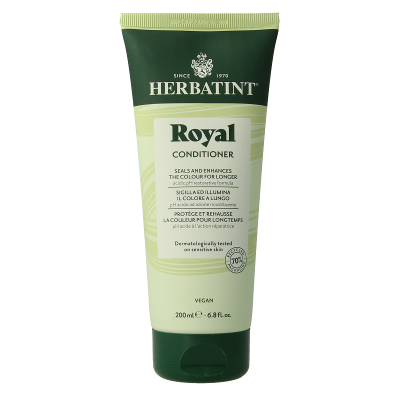 Herbatint Royal Conditioner for hair, 200ml bottle, nourishing hair care product with natural herbal ingredients.