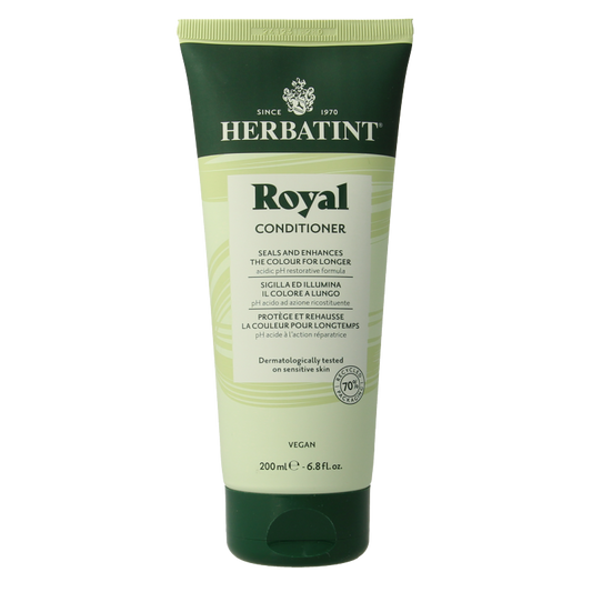 Herbatint Royal Conditioner for hair, 200ml bottle, nourishing hair care product with natural herbal ingredients.
