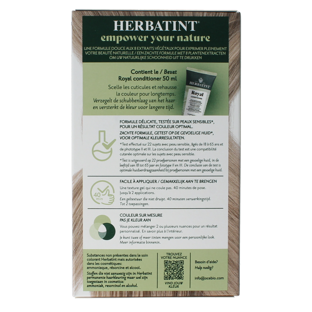 Herbatint 8N light blonde hair coloring gel in 170ml tube, showing the product packaging and branding.