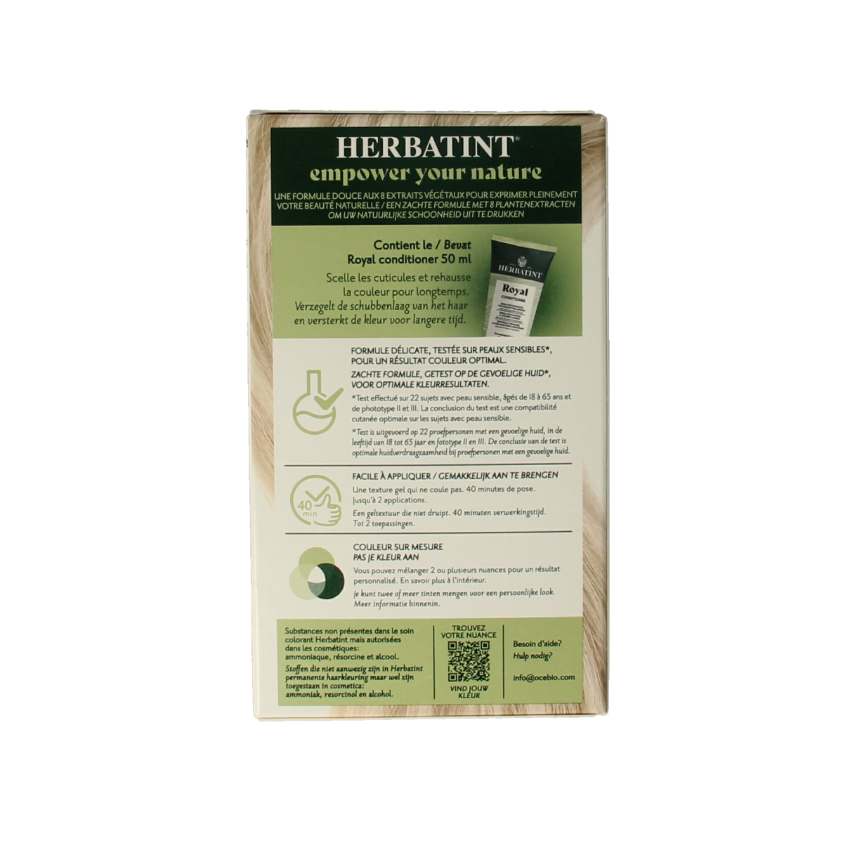 Herbatint 10N Platinum Blond hair coloring kit with 170ml of hair dye, showcasing the box and product packaging.