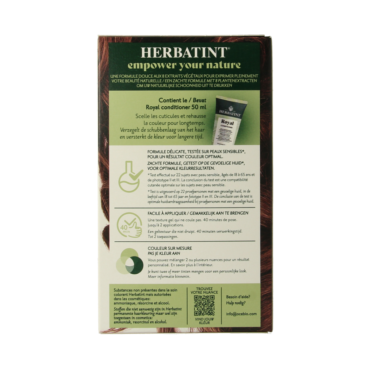 Herbatint 5R Licht koperkastanje hair coloring cream in 170ml tube, showcasing the rich reddish-brown hair dye product.