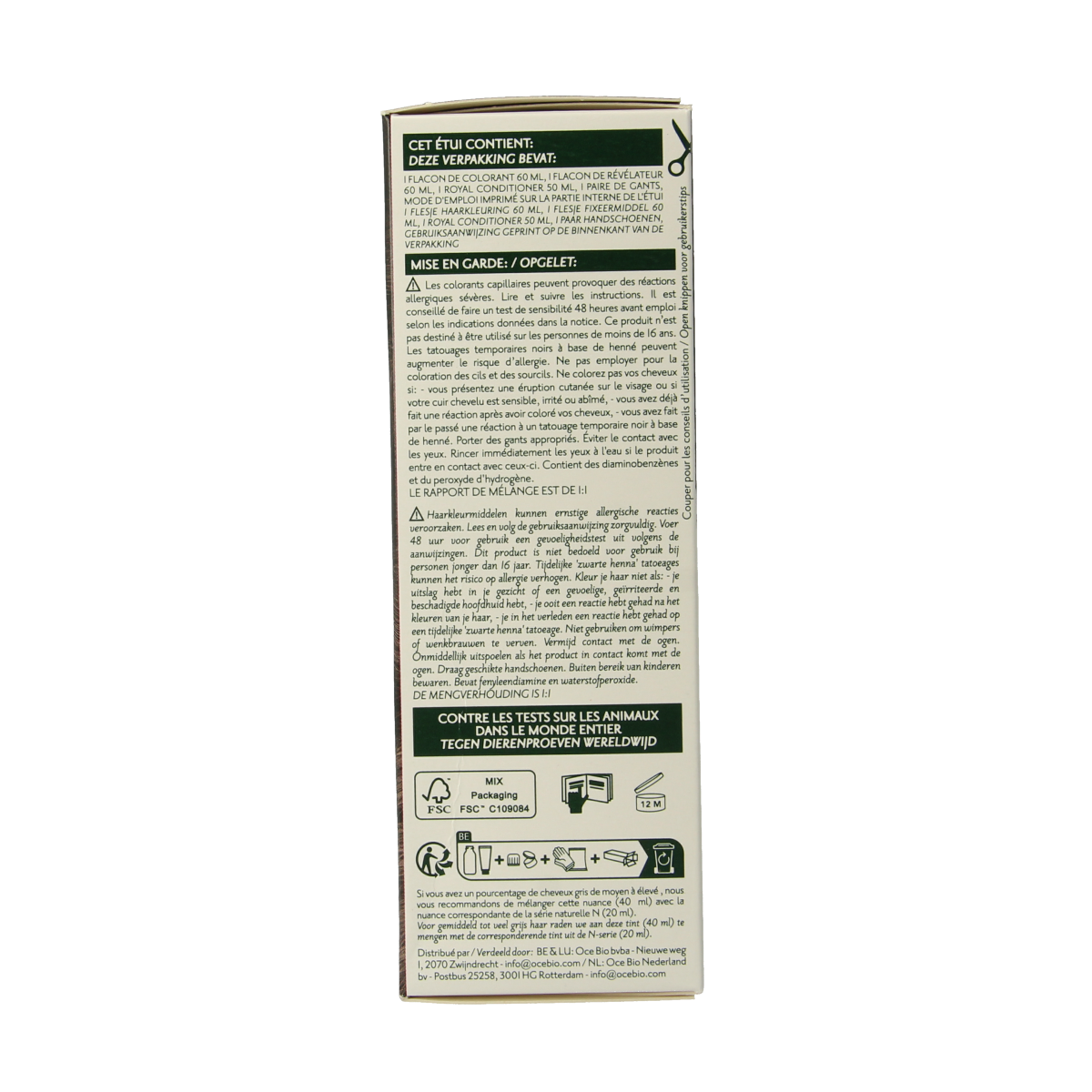 Herbatint 5C Licht as-kastanje hair coloring cream in 170ml bottle, showing the product and packaging.