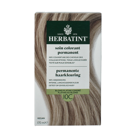 Herbatint 10C Zweeds blond hair coloring cream in 170ml tube, showcasing the product packaging and label.