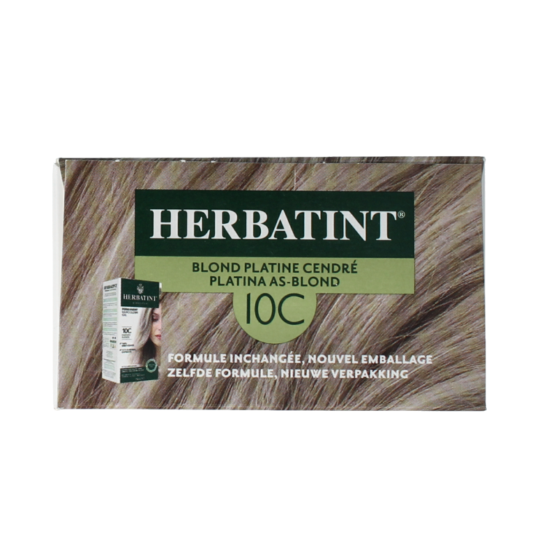 Herbatint 10C Zweeds blond hair coloring tube, 170 ml, for natural blonde hair coloring and hair dye application.