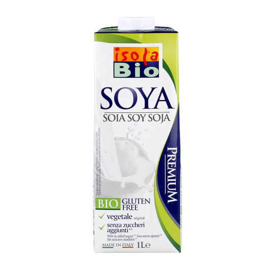 Isola Bio Sojadrank naturel bio in 1-liter carton, soy beverage with no added sugars or flavors, natural and organic soy drink.