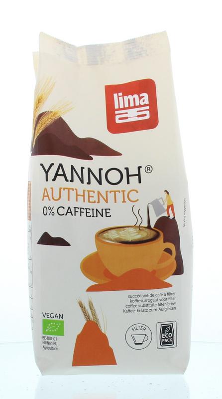 Lima Yannoh snelfilter organic coffee in 500g package, with coffee beans and filter coffee preparation on the label.
