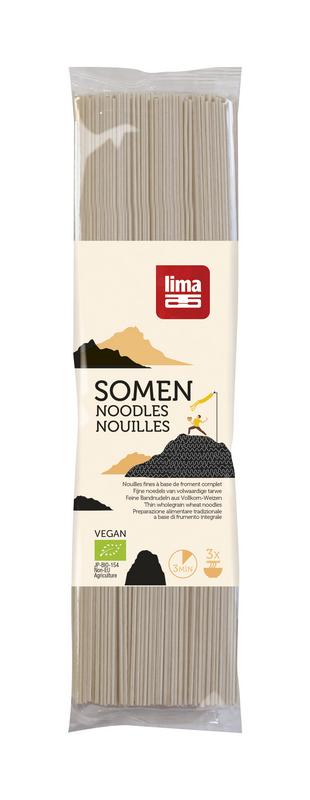 Lima Somen bio rice pasta in 250g package, thin white rice noodles for Asian dishes, natural and organic.