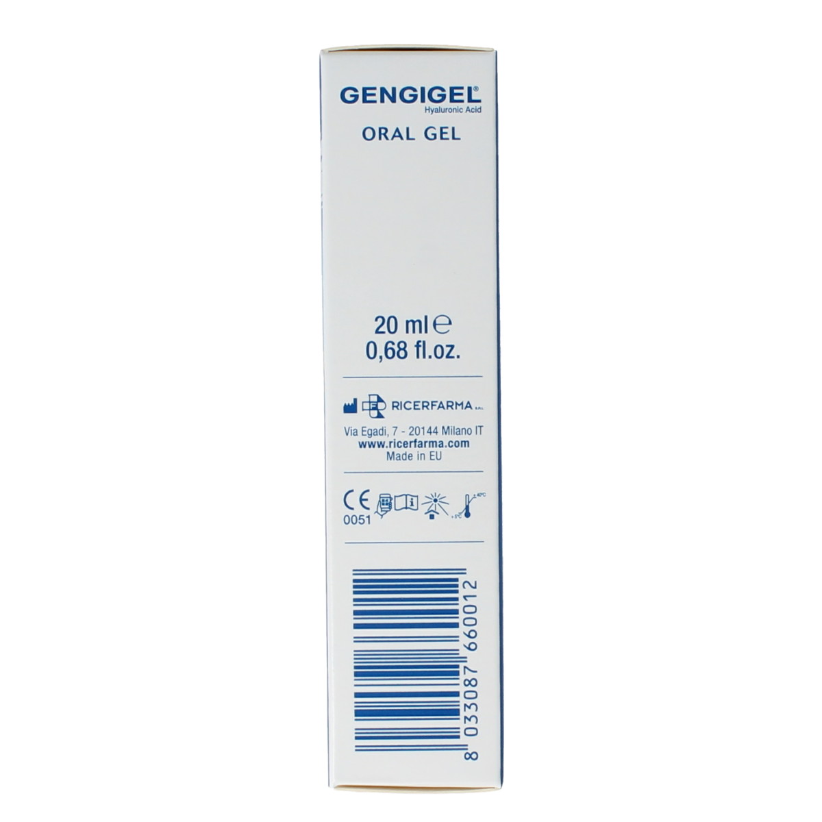 Gengigel Gel 20ml for oral hygiene and dental care, shown in a tube with mint flavor label and applicator tip